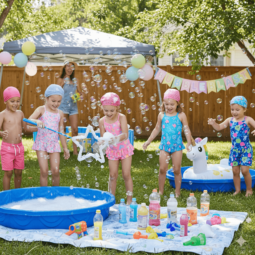 Kids Playing with Bubbles